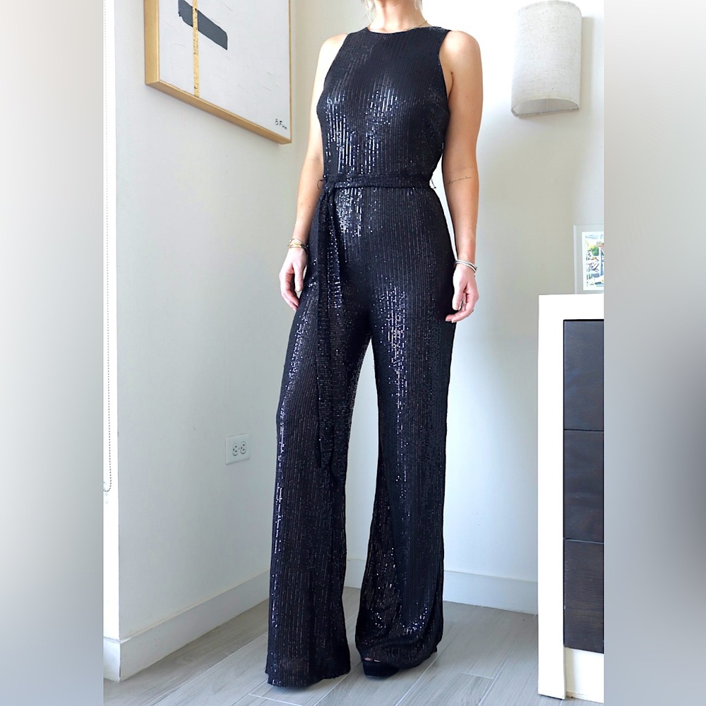 Black Sequin Jumpsuit